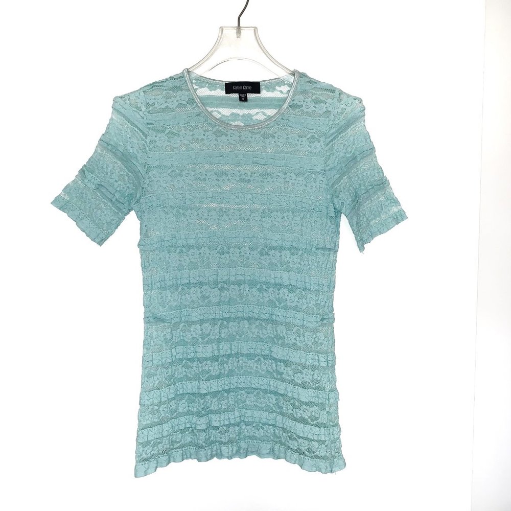 Karen Kane Lace Mint Green Top S